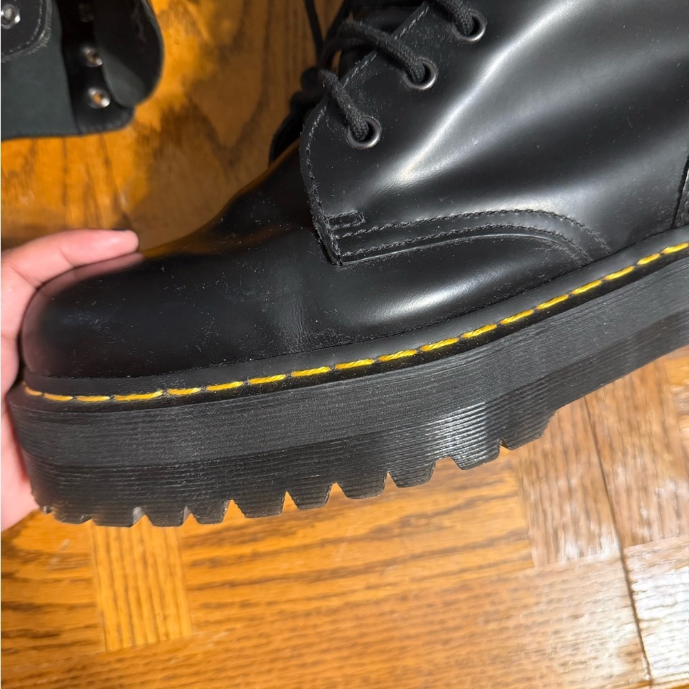 Dr. Martens Jadon Boot Smooth Leather Platforms Black Wmn's 12 Men's 11 Grunge - Picture 9 of 14